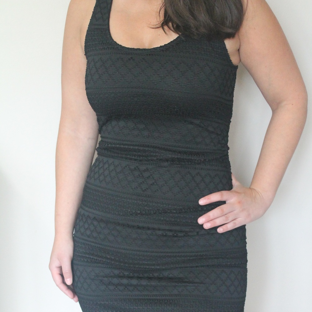 Guess Black Eyelet Dress